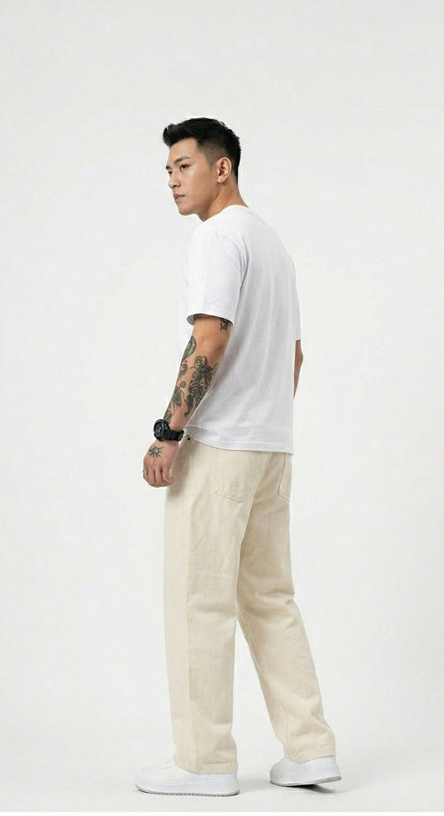 Ecru Wide-Leg Essentials